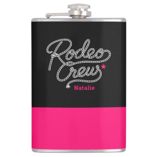 Flasques Équipe de Rodéo Noir et Rose pour Enterrement de V