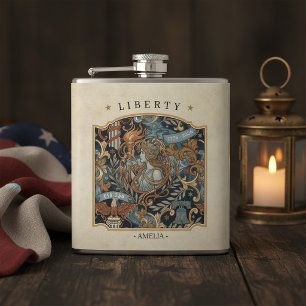 Flasques États-Unis 250 Liberté Art Nouveau Motif Bordure I