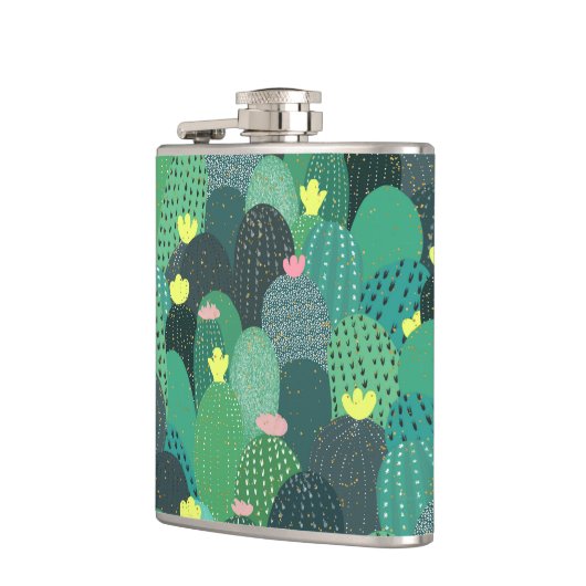 Flasques Été Vert Turquoise Cactus Gold points Design migno (Gauche)