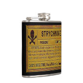 Flasques Étiquette de poison de strychnine vintage (Droite)