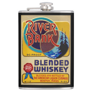 Flasques ÉTIQUETTE WHISKEY vintage 1940