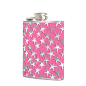 Flasques Étoiles d'argent sur fuchsia rose (Gauche)