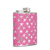 Flasques Étoiles d'argent sur fuchsia rose (Droite)