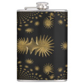 Flasques étoiles d'or fractal, arrière - plan noir (Devant)