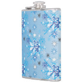 Flasques Étoiles et flocons de neige bleu et blanc complexe (Gauche)