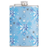 Flasques Étoiles et flocons de neige bleu et blanc complexe (Devant)