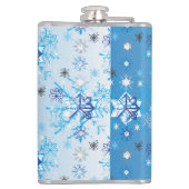 Flasques Étoiles et flocons de neige bleu et blanc complexe (Dos)