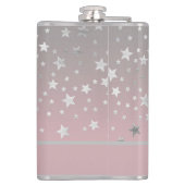 Flasques Étoiles Personnalisées Rose Et Gris Élégant Chic (Dos)