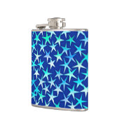 Flasques Étoiles satinées, bleu pâle sur cobalt (Gauche)