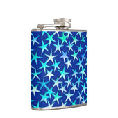 Flasques Étoiles satinées, bleu pâle sur cobalt (Droite)