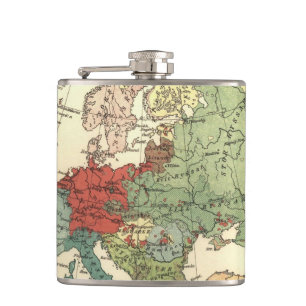 Flasques Europe Carte Pays Antique Mondiale