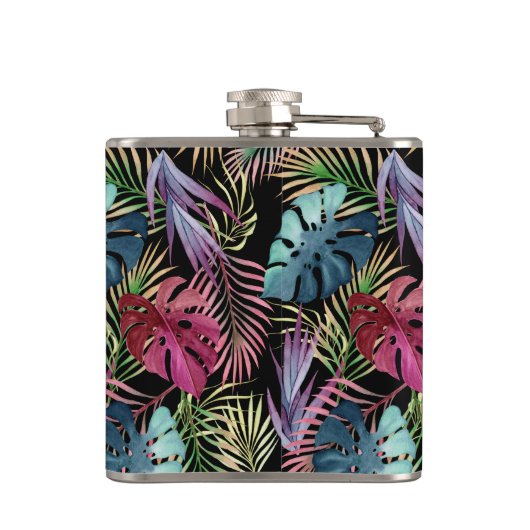 Flasques Exotic Colorée Jungle Motif avec nom (Dos)