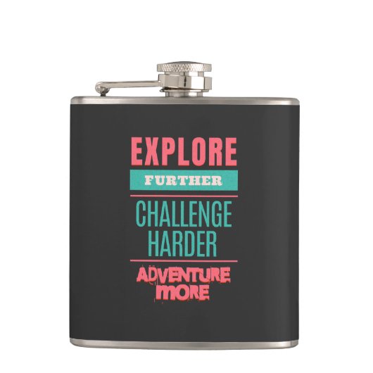 Flasques Explorez Challenge Adventure Citation Motivation (Devant)