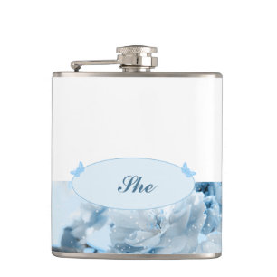 Flasques Faire-part de mariage à fleurs bleues