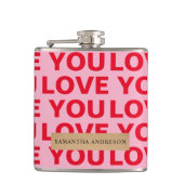 Flasques Fancy Romantic Rouge & Rose Amour Vous Motif (Devant)