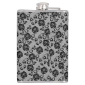 Flasques Faux Black Lace Rose Fishnet Flask Cadeau (Dos)