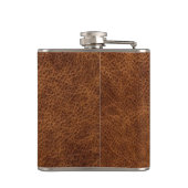 Flasques Faux cuir brun moderne Monogramme (Dos)