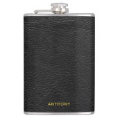 Flasques Faux Distressed Black Leather Look (Devant)