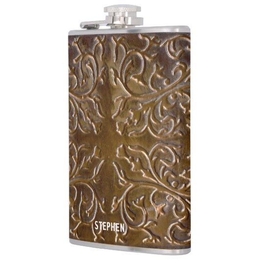 Flasques Faux Engraved Copper Design (Gauche)