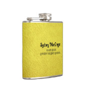 Flasques Faux Leather Jaune Fille Cadeau Grad (Droite)