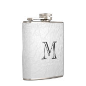 Flasques Faux Monogramme En Cuir Blanc Flexible En Acier In (Droite)