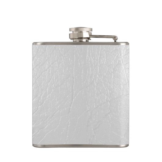 Flasques Faux Monogramme En Cuir Blanc Flexible En Acier In (Dos)