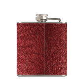 Flasques Faux Monogramme en cuir rouge en acier inoxydable (Dos)