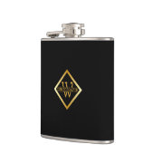 Flasques Faux Or Axe Monogramme – Noir & Or (Gauche)