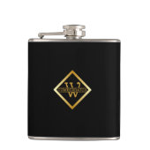Flasques Faux Or Axe Monogramme – Noir & Or (Devant)