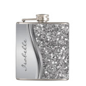 Flasques Faux Parties scintillant en argent Glam Bling Méta (Devant)