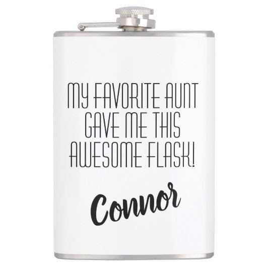 Flasques Favorite Tante Nephew Vinyl Wrapped Flask (Devant)