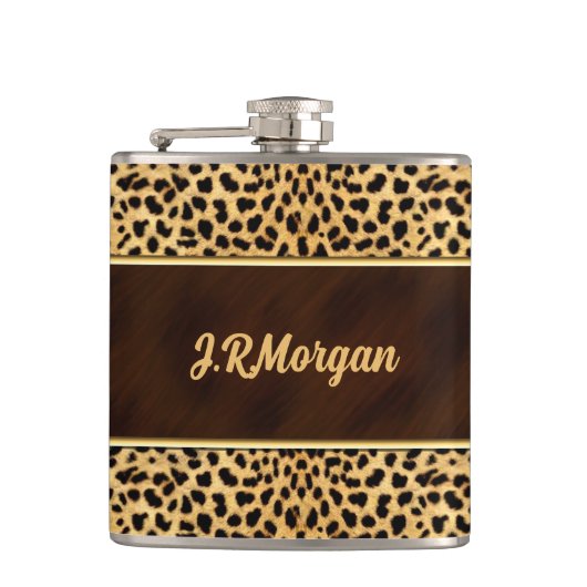 Flasques Feminine Cheetah Print with Name (Devant)