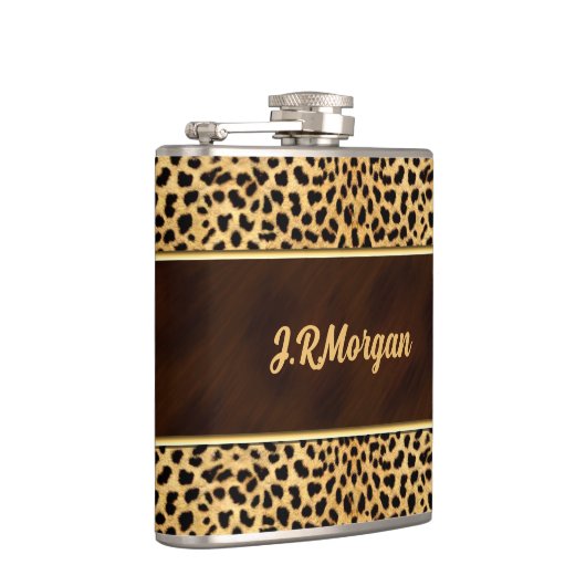 Flasques Feminine Cheetah Print with Name (Droite)