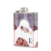 FLASQUES FEMME DANS LA NEIGE, HIVER BEAUTY MODE MONOGRAM (Gauche)