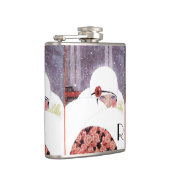 FLASQUES FEMME DANS LA NEIGE, HIVER BEAUTY MODE MONOGRAM (Droite)