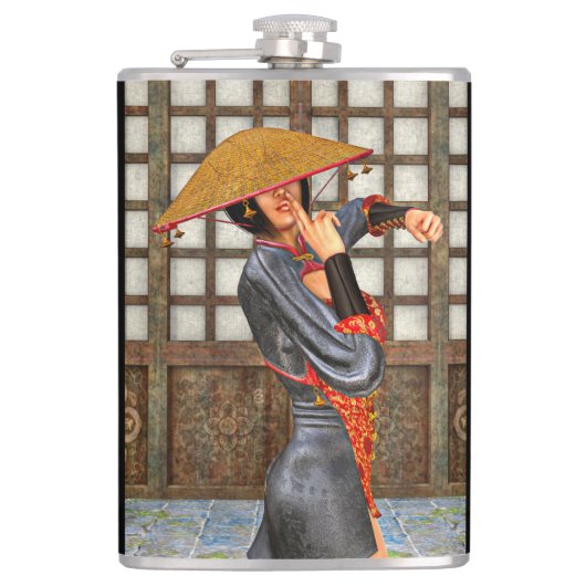 Flasques Femme de combat asiatique (Devant)