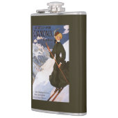 Flasques Femme en affiche verte de ski (Gauche)