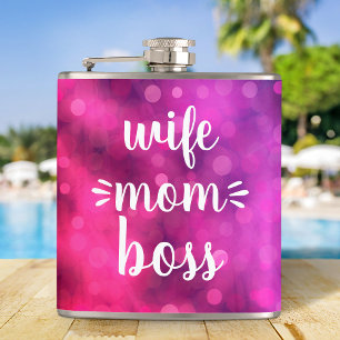 Flasques Femme Maman Boss Baby Script Typographie Bold Hot 