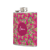 Flasques Festif Motif de fruits de canneberge, Fuchsia (Gauche)