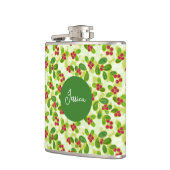 Flasques Festive Motif de fruits de canneberge, vert (Gauche)