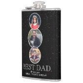 Flasques Fête 3 du Père du meilleur papa Collage photo oval (Gauche)