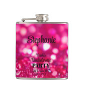 Flasques Fête de Bachelorette Moderne Paillettes Rose Chaud (Devant)