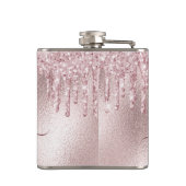 Flasques Fête de bachelorette rose gold rose monogramme (Dos)