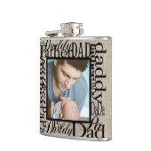 Flasques Fête des pères personnalisée Word Collage Burlap (Gauche)