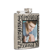 Flasques Fête des pères personnalisée Word Collage Burlap (Droite)