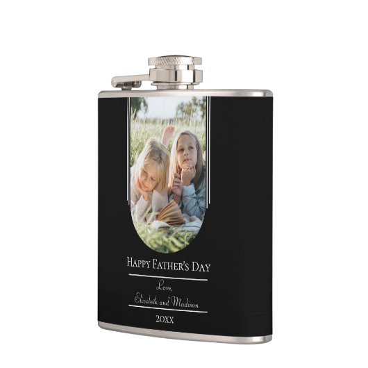 Flasques Fête des pères photo Arch moderne | Noir (Gauche)