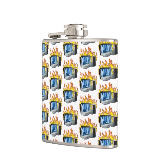 Flasques Feu d'ordinateur - Fiole enveloppée de vinyle (Gauche)