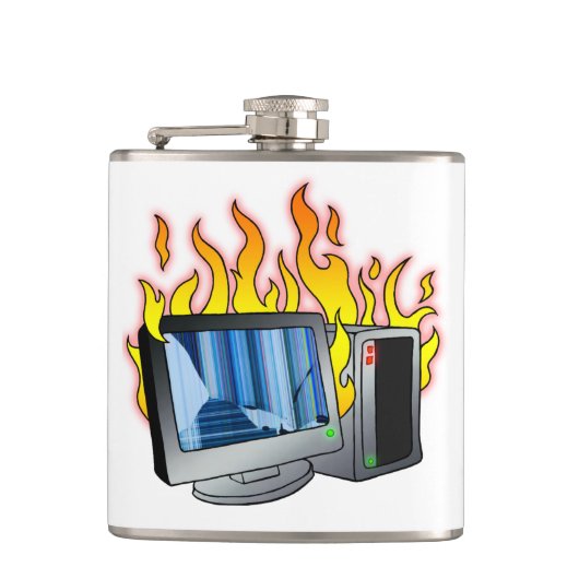 Flasques Feu d'ordinateur - Fiole enveloppée de vinyle (Devant)