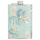 Flasques Feuille Monstera - Turquoise, Vert, Corail, Moutar (Devant)