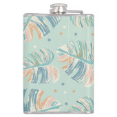 Flasques Feuille Monstera - Turquoise, Vert, Corail, Moutar (Dos)